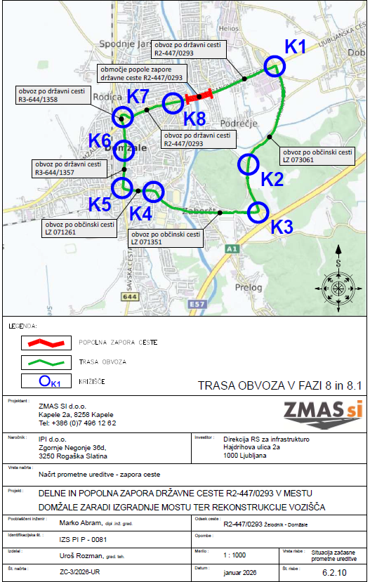 Zapora mostu čez Kamniško Bistrico na Viru