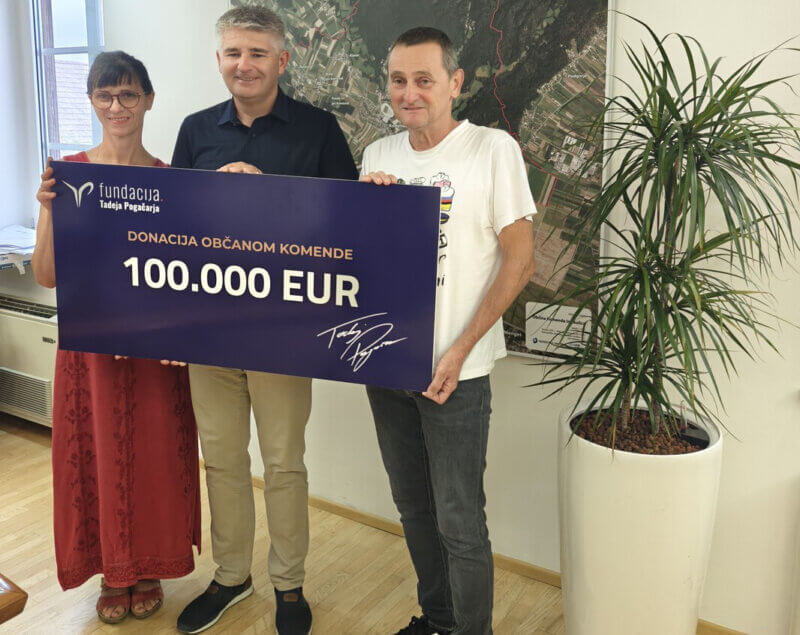 Fundacija Tadeja Pogačarja občanom Občine Komenda namenila več kot 100.000 eur