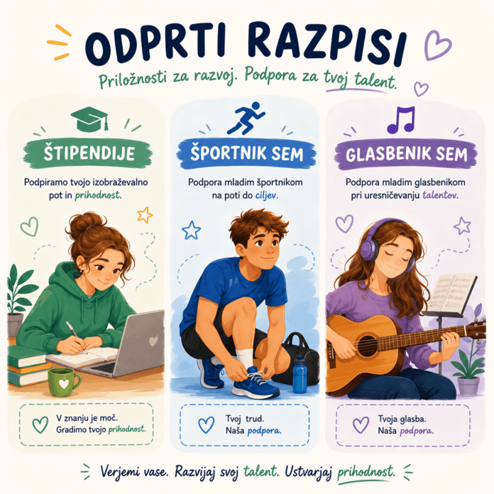 ZPMS Razpisi 2026 Odprti razpisi ZPMS za štipendije in športni sklad Domžale.